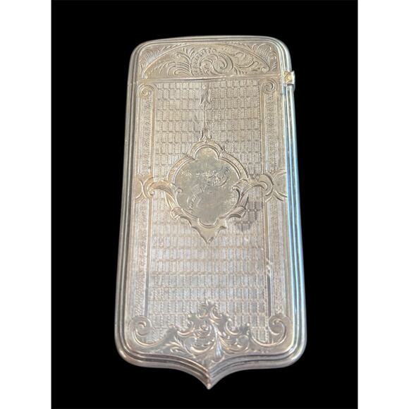 Sterling Silver Edwardian Engraved Cigarette Card Hinged Case 32.7g 925 - Picture 5 of 12